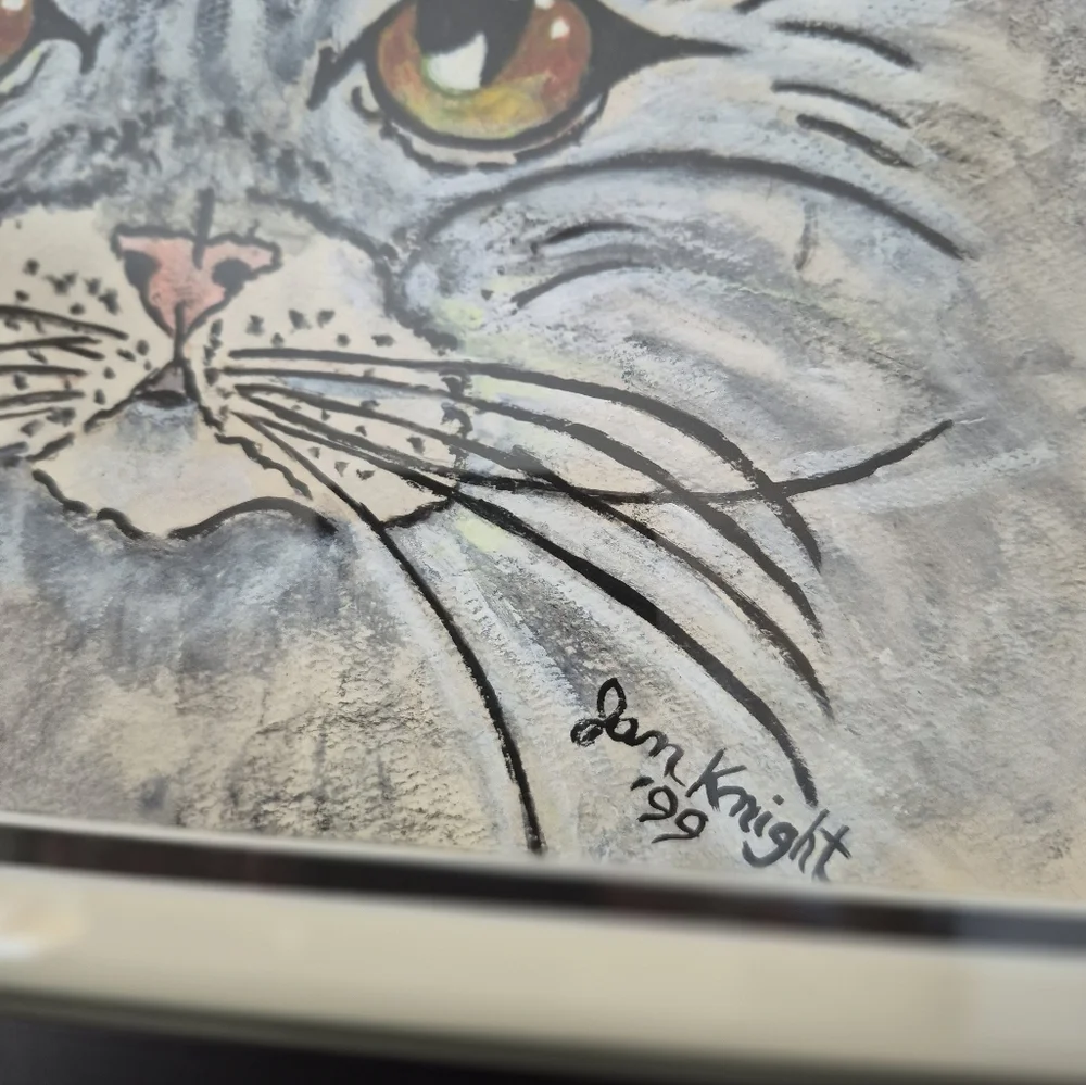 Framed Cat Watercolor - Picture 2 of 3